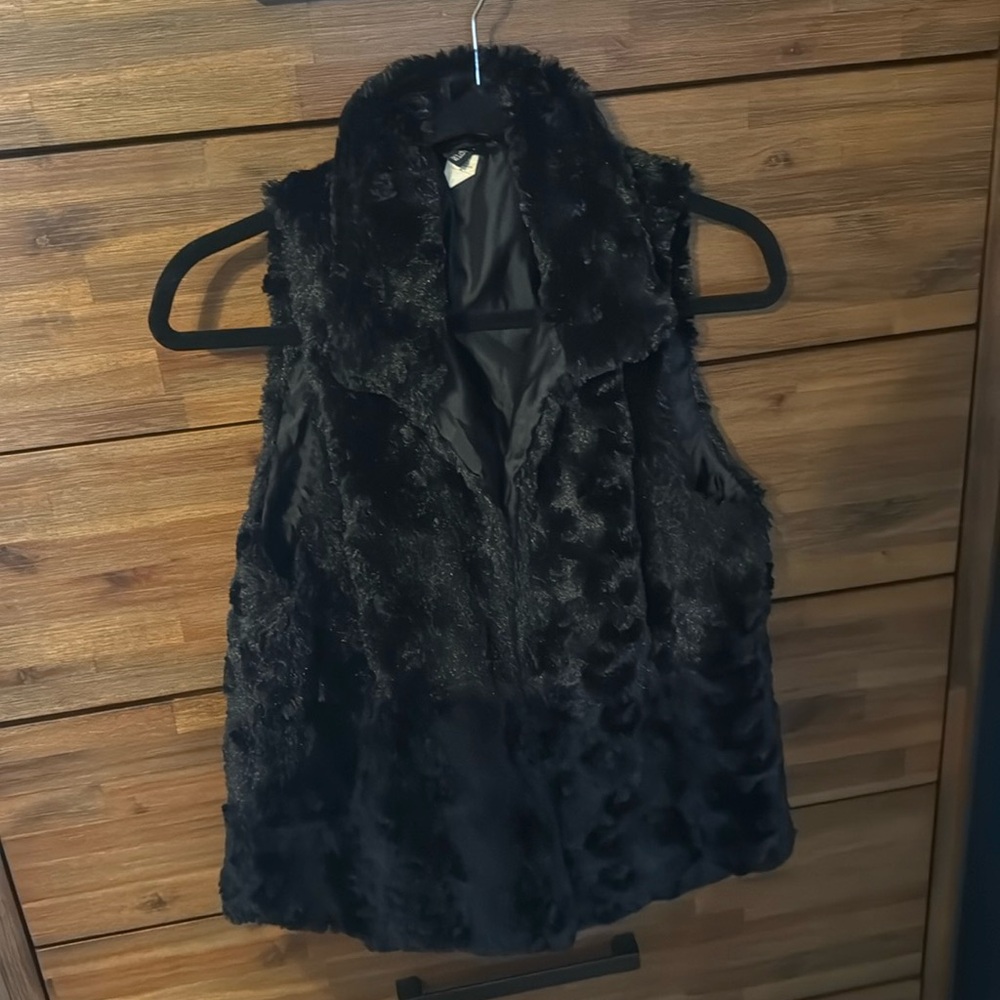 Black Faux Fur Vest